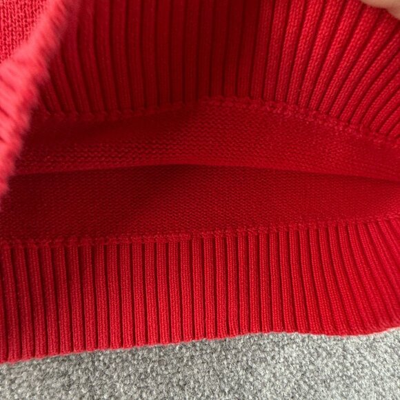 Polo Jeans Ralph Lauren Sequin Flag Sweater Knit Medium Red Turtleneck Pullover - Picture 11 of 15